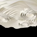 French Textured Paper Ceiling Corrugated Round Ceiling Special-Shaped Ceiling Circular Grille Ceiling Circular Wave Ceiling Corrugated Grille Ceiling 3d model