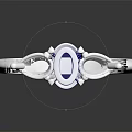Elegant Fashion Ring Featuring Central Blue Sapphire And Diamond Accents On Silver Metal Band
