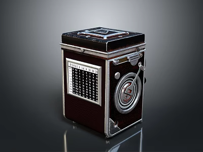 Vintage Electronic Camera With Square Design Metal Trim And Classic Mechanical Knobs 3d model