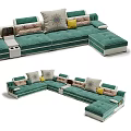 Modern Multiplayer Sofa Fabric Multiplayer Sofa Corner Sofa Pillow BB ITALIA 3d model