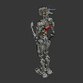 Game Movie Character Mechanical Robot Featuring Complex Metal Structure Detailed Joint Design And Headlight
