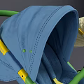 Colorful Baby Strollers With Blue Beige Canopies And Yellow Green Frames