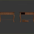 Classic Wooden Side Tables With Drawers Shelves And Open Drawer Design Detail