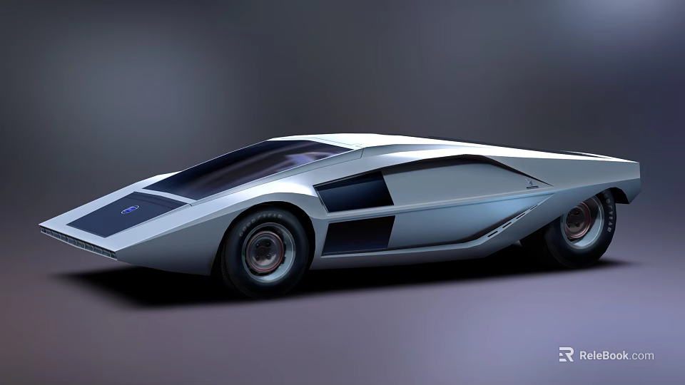 Futuristic Silver Concept Car Featuring Sleek Aerodynamic Body And Smooth Surface 3d model 