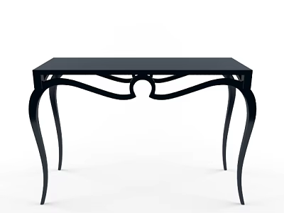 Modern Black Console Table With Elegant Curved Legs And Sleek Design 3d model