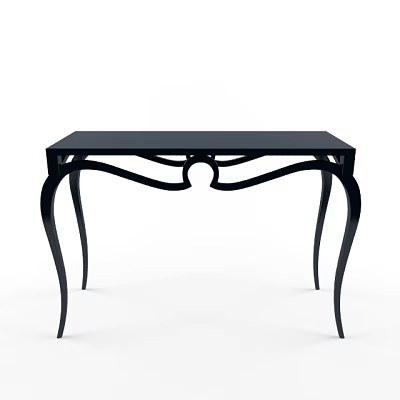 Modern Black Console Table With Elegant Curved Legs And Sleek Design 3d model