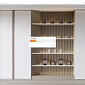 New Chinese Style Background Wall Tea Room Background Wall Shelf Embedded Wall Cabinet 3d model