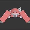 Futuristic Pink Mechanical Creature With Multi Legged Robotic Structure Design 3d model