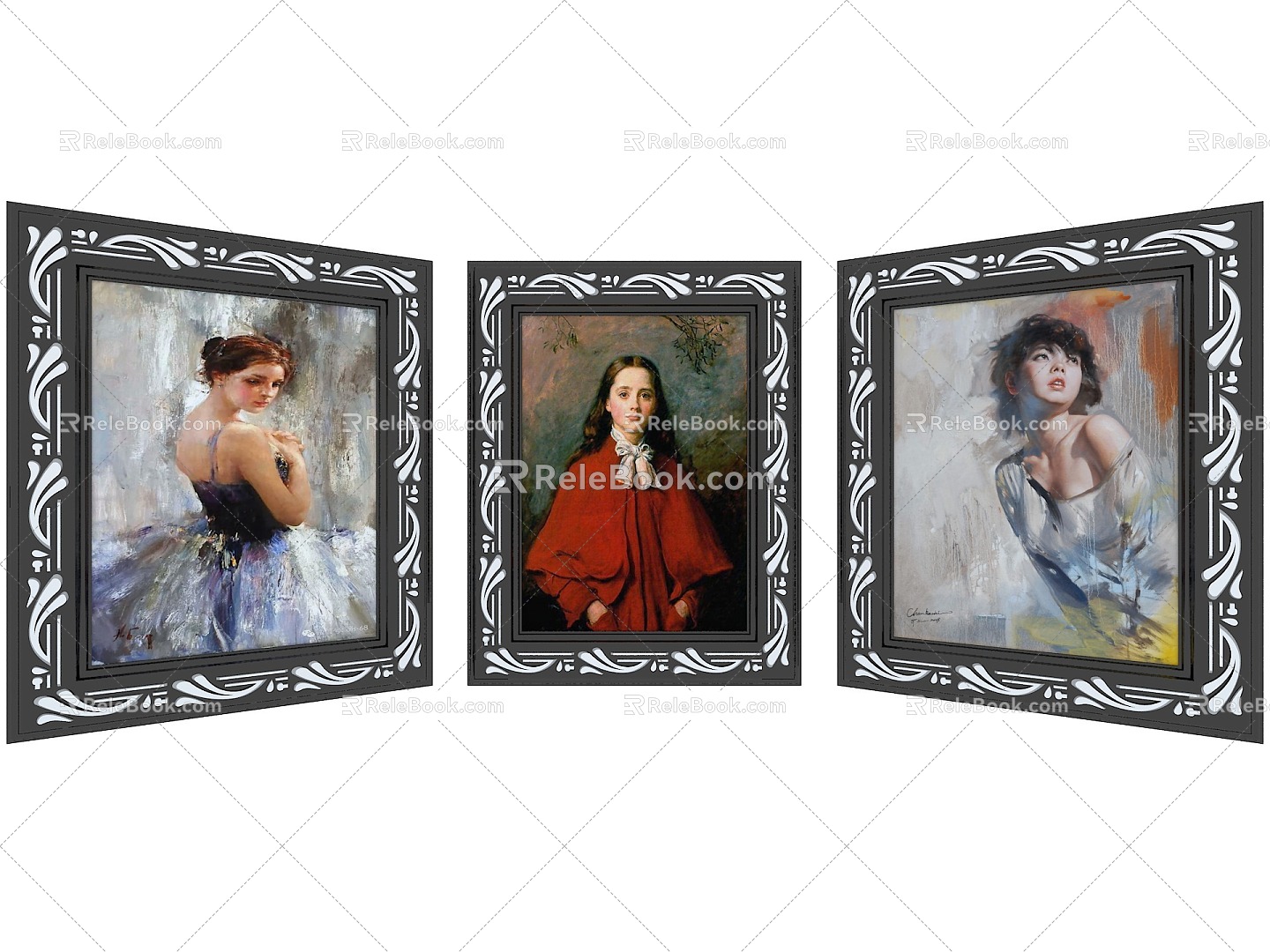 Picture Frame Photo Frame Oil Painting Character Hanging Painting Decorative Painting Wooden Frame Decorative Painting European Style Picture Frame European Style Picture Frame Classical Picture Frame 3d model