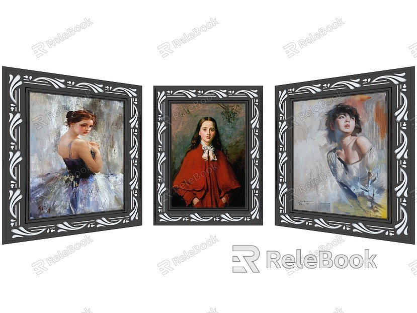 Picture Frame Photo Frame Oil Painting Character Hanging Painting Decorative Painting Wooden Frame Decorative Painting European Style Picture Frame European Style Picture Frame Classical Picture Frame model