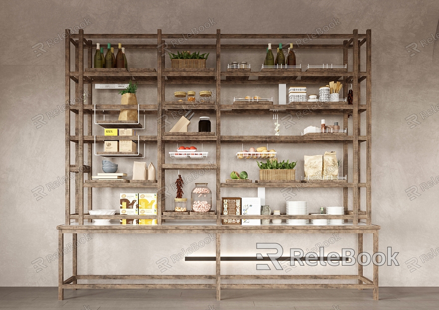 Modern shelf supermarket shelf furnishings supplies combination model