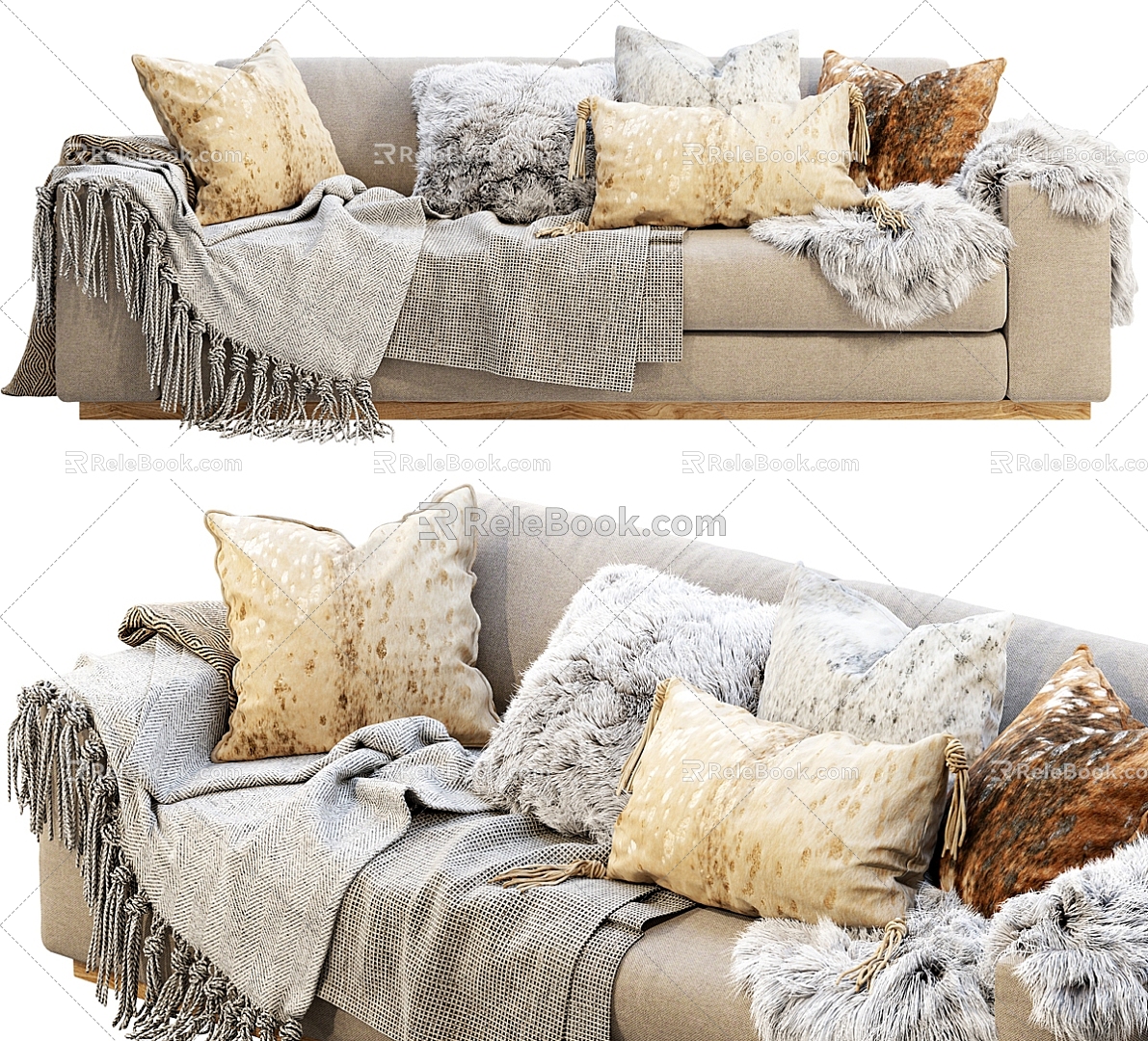 Modern Leisure Sofa Modern Leisure Sofa Living Room Sofa Double Sofa Simple Home Furniture Pillow Pillow Blanket 3d model