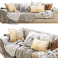 Modern Leisure Sofa Modern Leisure Sofa Living Room Sofa Double Sofa Simple Home Furniture Pillow Pillow Blanket 3d model