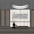 Art installation end scenery ornaments photo lamp combination 3d model