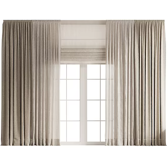 Fabric Curtain Hotel Curtain Bedroom Curtain Master Bedroom Curtain Second Bedroom Curtain Homestay Curtain Cloth Curtain Gauze Curtain 3d model