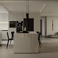 Modern Minimalist Living Dining Room With Beige Sofa Coffee Table And Wall Art