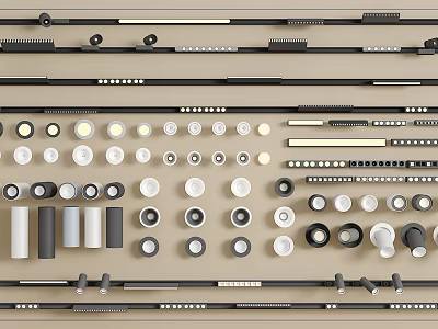 Modern LED Downlights And Spotlights Collection With Various Styles And Metal Frames 3d model