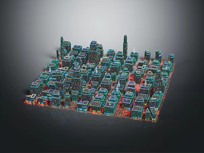 Cartoon City Scene With Colorful Block Buildings And Vibrant 3D Urban Model 3d model