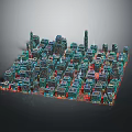 Cartoon City Scene With Colorful Block Buildings And Vibrant 3D Urban Model