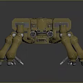 Brown Multi Legged Mechanical Creature With Robotic Structure And Weapon Parts 3d model