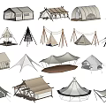 Various Types of Tents with Different Designs and Structures for Camping