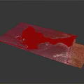 Detailed 3D Terrain Model Featuring Island Ocean Beach and Cliff