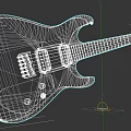 Electric Guitar Featuring Red Orange Gradient Body And Pickup Knob Details
