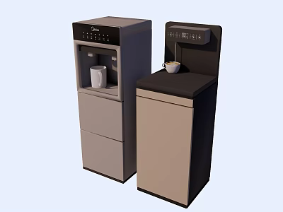 Modern Home Water Dispensers As Daily Appliances With Control Panel And Water Outlet 3d model