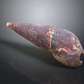 Deep Red Brown Aquatic Animal Conch Shell With Textured Surface On Dark Background 3d model