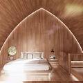 Modern Hotel Guest Room With Wooden Interior Large Windows Natural Light And Cozy Sofa
