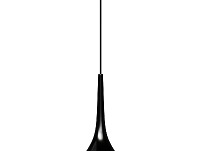 Modern Black Conical Pendant Light With Minimalist Design And Sleek Hanging Structure 3d model