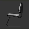 Simple Light Gray Fabric Chair With Metal Legs And Backrest Seat
