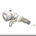 Mechanical Weapon Featuring Transparent Casing Metal Gear Mechanism And Silver Handle