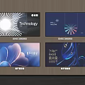 Multiple TV Screens Display Technology New Life Content And Abstract Designs 3d model