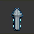 Futuristic Blue Aerospace Module With Metallic Structure And Illuminated Space Details