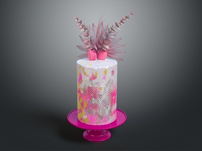 Modern cake floral cake 3d model