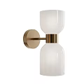 Modern Wall Lamp With Brass Metal Frame And White Glass Shade Design
