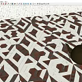 Geometric Pattern Floor Tiles In Brown White With Teapot 3d model