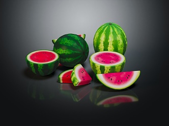 Modern Watermelon Fruit Fresh Fruit 3d model