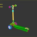 Green Kids Scooter With White Handlebar And Two Wheels Design For Children