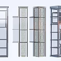 Modern Elevator Designs With Glass And Metal Frames In Various Styles 3d model