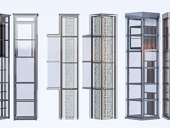 Modern Elevator Sightseeing Elevator Steel Frame Elevator Room Glass Elevator Lift 3d model