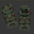 Two Military Green Camouflage Tanks With Antennas And Weapon Equipment