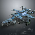 Futuristic Silver Spacecraft Featuring Multiple Wings Weapon Systems and Complex Structure