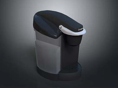 Keurig Single Serve Coffee Maker With Black Curved Top And Transparent Front Section 3d model
