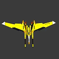 Advanced Fighter Jet Weapon With Yellow Exterior Twin Engines And Aerodynamic Wings