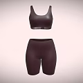 Stylish Burgundy Crop Top and High Waist Biker Shorts Activewear Outfit