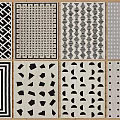 Modern Square Rugs with Various Geometric Patterns and Abstract Designs 3d model
