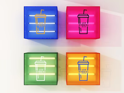 Roadside Advertising Displays With Colorful LED Cold Drink Signs For Road Facilities 3d model