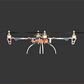 Smart Machine Quadcopter Drone with Red and White Frame and Electronic Components